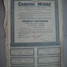 HOPCT DOCUMENT VECHI NR 298 CERTIFICAT PROVIZORIU CREDITUL MINIER 30000-1945