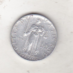 bnk mnd Vatican 5 lire 1951