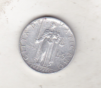 bnk mnd Vatican 5 lire 1951