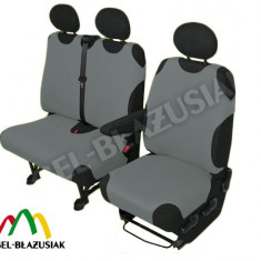 Huse scaune auto tip maieu pentru microbuz/VAN 2+1 locuri culoare Gri Kft Auto