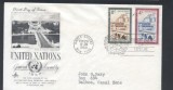 UN New York 1960 UNO palace Paris Mi.84-85 FDC UN.193