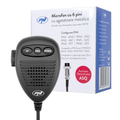 Aproape nou: Microfon cu 6 pini cu agatatoare metalica pentru statii radio PNI Esco foto