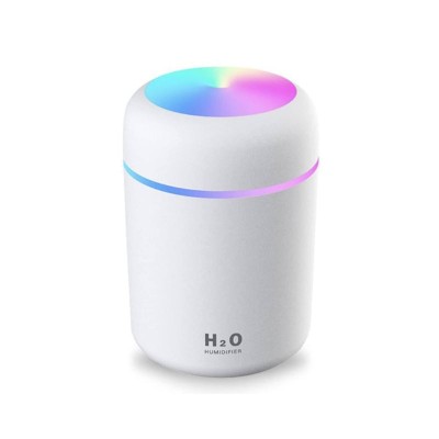 Umidificator, Mindblower, HumidifyMe, cu ultrasunete, portabil, difuzor aroma, 300 ml, Alb, Potrivit pentru calatorii, dormitor, birou, masina foto