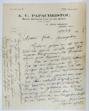 SCRISOARE COMERCIALA EXPEDIATA DE A.C. PAPACHRISTOU , NEGUSTOR LONDONEZ DE BLANURI , UNUI CLIENT BUCURESTEAN , 2 IULIE 1937