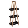 Etajera cu 3 rafturi 5Five Natureo, MDF si bambus, 30x18x82 cm, negru