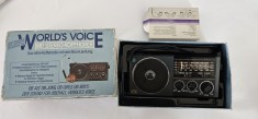 RADIO WORLD.S VOICE STEREO + CASTILE ORIGINALE , FUNCTIONEAZA FM .