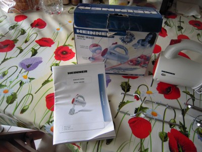 Mixer de mana Heinner Delice HM-250, 200W, 5 viteze, alb-rosu foto