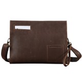 Geanta unisex, BUSY LDY&amp;GTM&reg; Pixel, piele naturala, slim, minimalista, maro