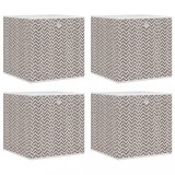Cutii depozitare pliabile 4 buc maro 32x32x32cm textil netesut, DKD Home Decor