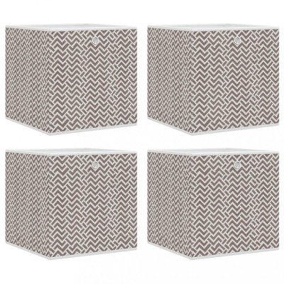 Cutii depozitare pliabile 4 buc maro 32x32x32cm textil netesut foto