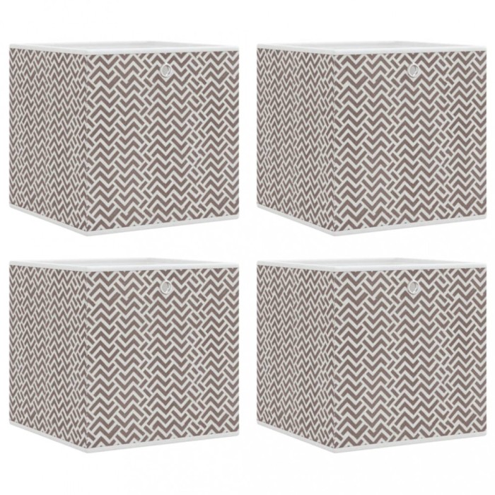 Cutii depozitare pliabile 4 buc maro 32x32x32cm textil netesut