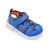 Pantofi sport SKECHERS albastri, SOLA GLOW SANDAL, din piele ecologica