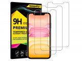 Set 3 folii de protectie din sticla pentru ecran 4youquality pentru iPhone 11 si iPhone XR - RESIGILAT