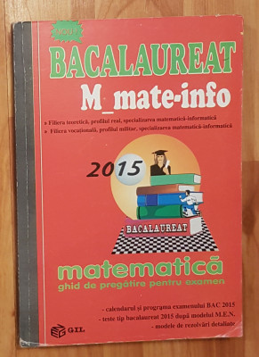 Bacalaureat 2015 M_mate-info-ghid de pregatire pentru examen de Mihai Baluna foto
