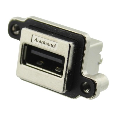 Conector USB A, montare pe panou, AMPHENOL, MUSB-A511-00, T138035 foto