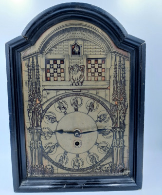 De colectie ! Ceas de perete antic, evreiesc cca.1880 , functional, deosebit ! foto