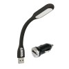Lampa de citit flexibila COB-LED cu USB pentru 12/24V