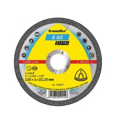 Disc de debitare Kronenflex A60 Extra pentru inox si metal universal, cu bavuri reduse, 125X1X22.23 mm, KLINGSPOR A60125