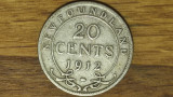 Newfoundland Canada -moneda argint 925- 20 cents 1912 - an unic de batere! rara!