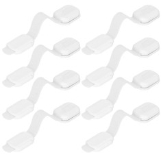 Set 8 sigurante blocator sertare si usi, plastic si silicon, ajustabile, 19 cm, alb Household NewTrend