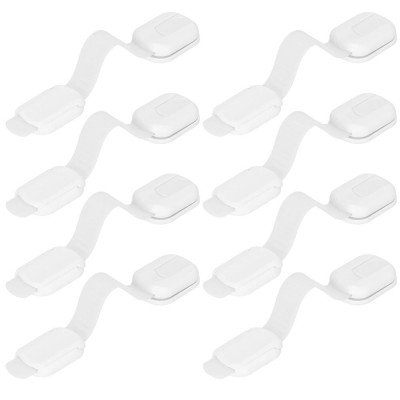 Set 8 sigurante blocator sertare si usi, plastic si silicon, ajustabile, 19 cm, alb Household NewTrend foto