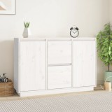 vidaXL Servantă, alb, 111x34x75 cm, lemn masiv de pin