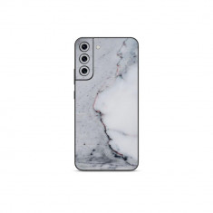 Set Doua Folii Skin Acoperire 360 Compatibile cu Samsung Galaxy S22 Wraps Skin Printing Marble White