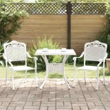 Cumpara ieftin Set masă de grădină 3 pcs Alb 80 x 80 x 75 cm Aluminiu turnat