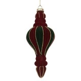 Cumpara ieftin Set 6 globuri sticla catififea rosie verde &Oslash; 6x15 cm