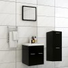 VidaXL Set mobilier de baie, negru, lemn prelucrat