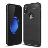 Husa Silicon Carbon Apple iPhone X / XS Negru