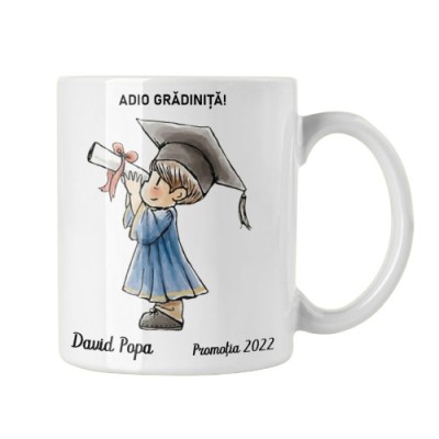 Cana alba personalizata &amp;quot;Adio Gradinita&amp;quot;, INOVATIX&amp;reg;. 330ml foto