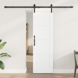 vidaXL Ușă Glisantă cu Set de Hardware Alb 61x198.5 cm Lemn Masiv Pin