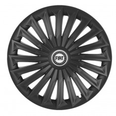 Set 4 capace roti pentru Fiat, model Joy Black, R15