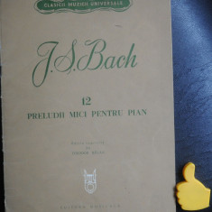 12 preludii mici pentru pian J S Bach