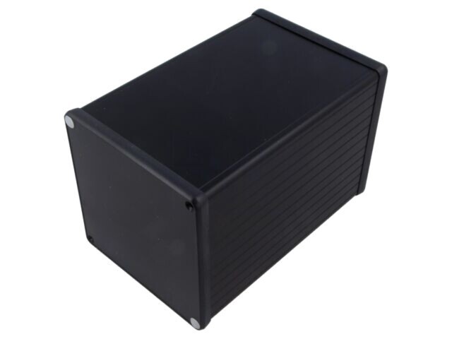 Carcasă aluminiu negru HAMMOND 1455 cu panou ABS 160x104,5x104,5 mm
