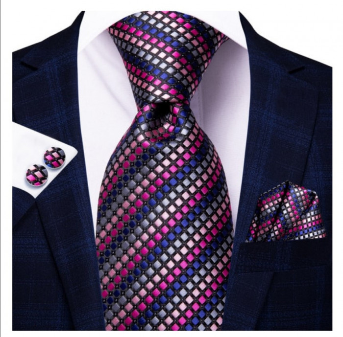 Set cravata + batista + butoni - matase - model 187