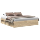 Cumpara ieftin Cadru pat, stejar sonoma, 180x200 cm, Super King Size