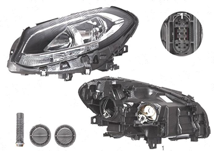 Far Mercedes Clasa B (W246), 09.2014-, fata, Stanga, cu LED daytime running light; H7+H7+LED+PY21W; electric; cu motor;