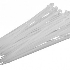 Coliere plastic fasete legatura UV rezistente albe 4.8x400mm PROLINE