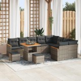 Cumpara ieftin Set de canapele pentru grădină cu pernă 12 pcs Gri Rattan poli