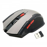 Mouse Optic Gaming Wireless, 1600 DPI, culoare Silver, AVEX
