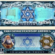 !!! SUA = FANTASY NOTE (TJ6) = JUDAISM - 2015 - UNC / SERIA RELIGIILE LUMII