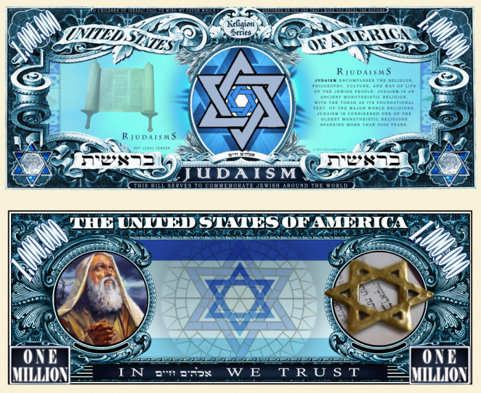 !!! SUA = FANTASY NOTE (TJ6) = JUDAISM - 2015 - UNC / SERIA RELIGIILE LUMII