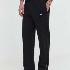 HUGO Blue pantaloni de trening din bumbac culoarea negru, uni 50522373