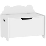 AIYAPLAY Cutie pentru jucării din lemn &icirc;n formă de urs cu capacitatea de 20 kg, 60x38x48 cm, alb | Aosom Romania