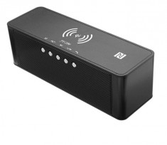 Boxa portabila cu bluetooth, Radio, Incarcare wireless, NFC, Negru foto