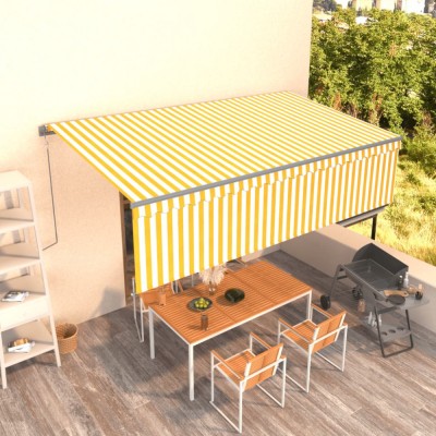 Gossi copertina retractabila manual cu stor, galben&amp;amp;alb, 5x3 m foto