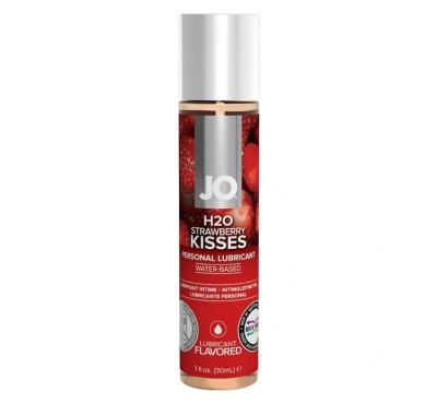 Lubrifiant System JO pe Baza de Apa H20 Kisses-Capsuni, 30 ml foto