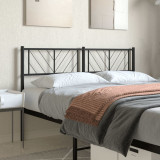 VidaXL Tăblie de pat metalică, negru, 140 cm